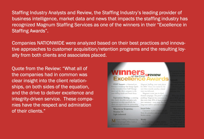 National Staffing Excellence Award